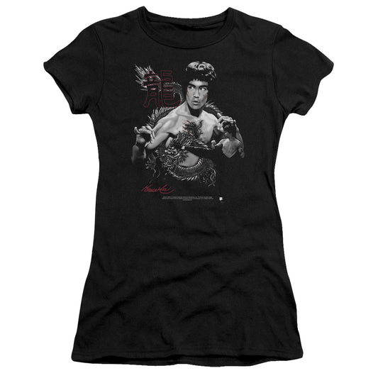 Bruce Lee - The Dragon - Short Sleeve Junior Sheer - Black T-shirt