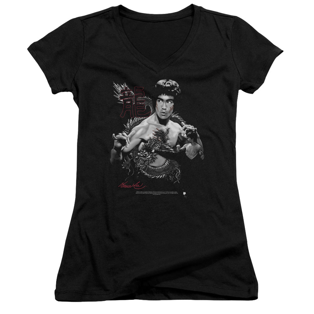 Bruce Lee - The Dragon - Junior V-neck - Black