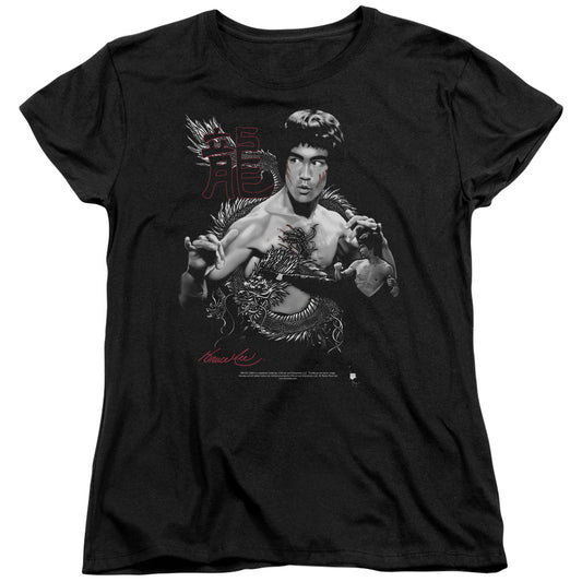 Bruce Lee - The Dragon - Short Sleeve Womens Tee - Black T-shirt