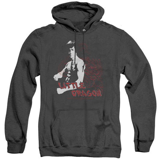 Bruce Lee - Little Dragon - Adult Heather Hoodie - Black