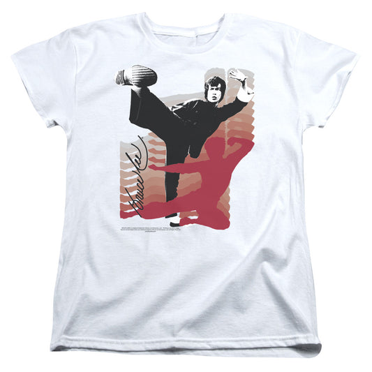 Bruce Lee - Kick It - Short Sleeve Womens Tee - White T-shirt