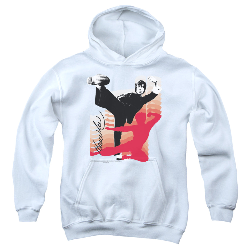 Bruce Lee - Kick It - Youth Pull-over Hoodie - White