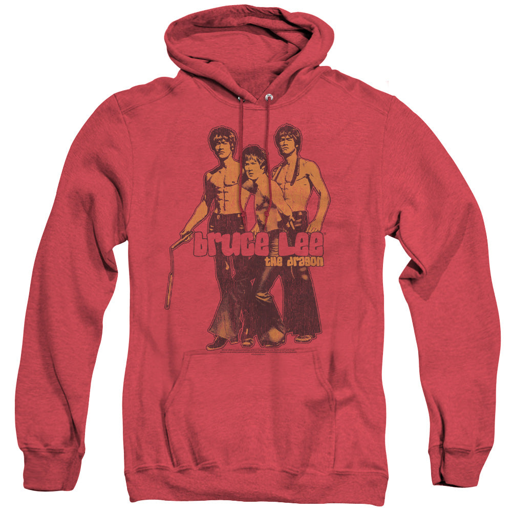 Bruce Lee - Nunchucks - Adult Heather Hoodie - Red
