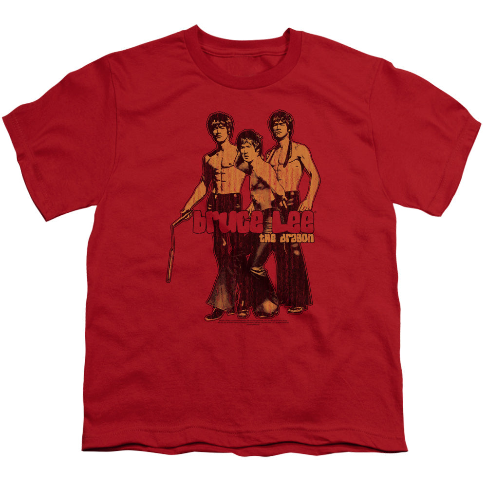 Bruce Lee - Nunchucks - Short Sleeve Youth 18/1 - Red T-shirt