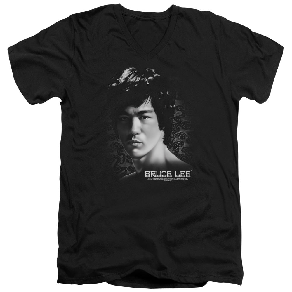 Bruce Lee - In Your Face - Short Sleeve Adult V-neck - Black T-shirt