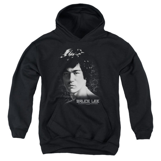 Bruce Lee In Your Face-youth Pull-over Hoodie - Black