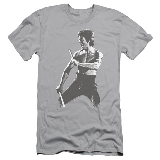 Bruce Lee - Chinese Characters - Short Sleeve Adult 30/1 - Silver T-shirt