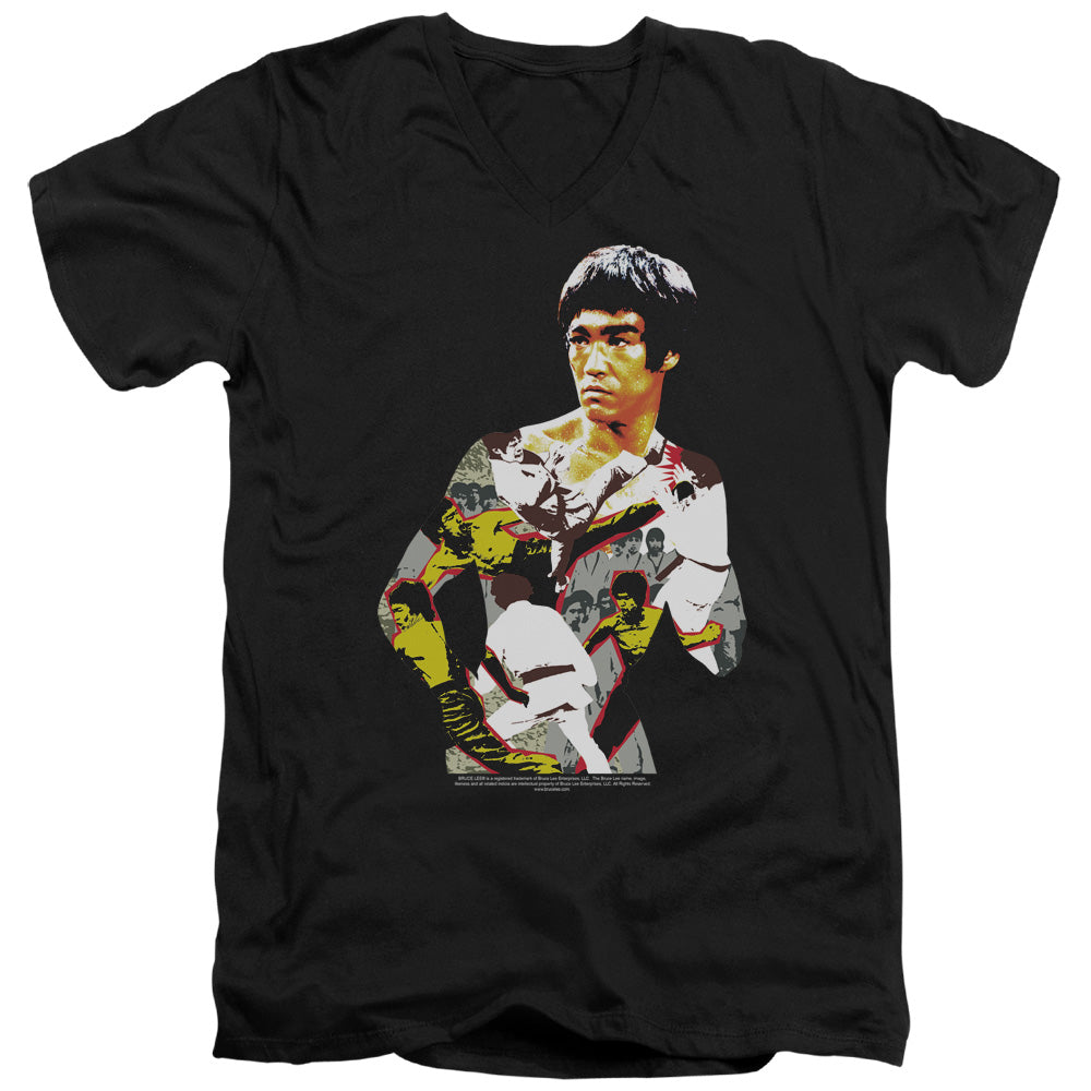 Bruce Lee - Body Of Action - Short Sleeve Adult V-neck - Black T-shirt