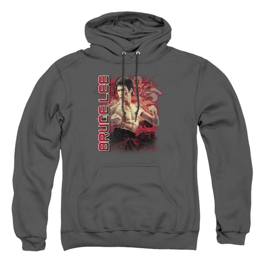 Bruce Lee - Fury - Adult Pull-over Hoodie - Charcoal