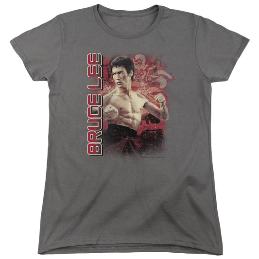 Bruce Lee - Fury - Short Sleeve Womens Tee - Charcoal T-shirt