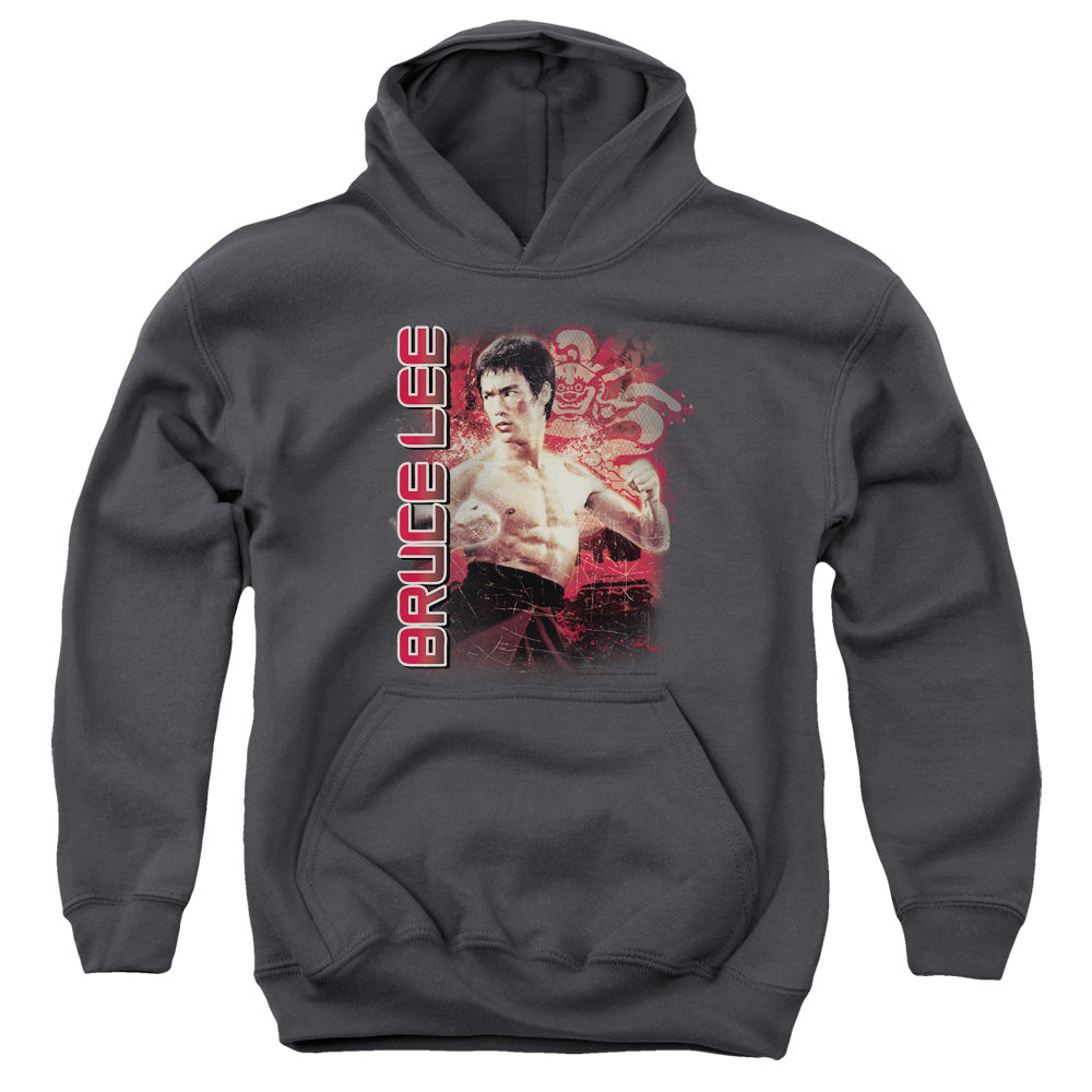 Bruce Lee - Fury - Youth Pull-over Hoodie - Charcoal