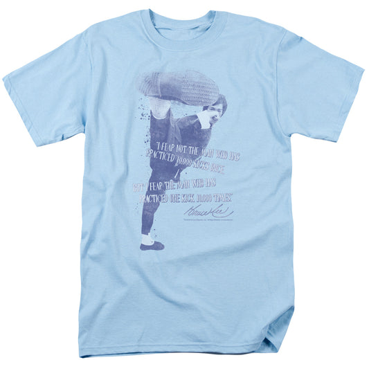 Bruce Lee - 10,000 Kicks - Short Sleeve Adult 18/1 - Light Blue T-shirt