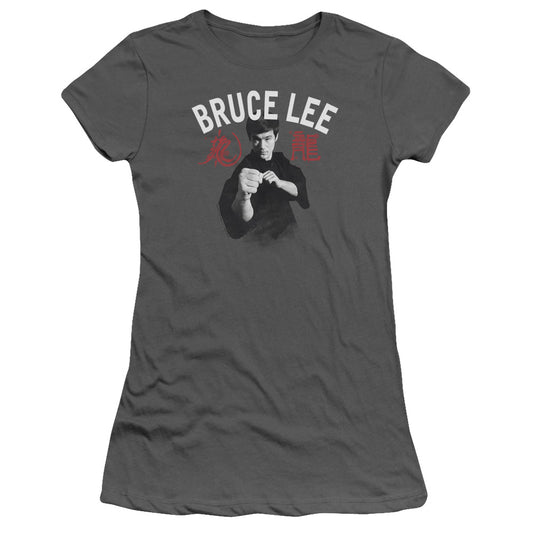 Bruce Lee - Ready - Short Sleeve Junior Sheer - Charcoal T-shirt