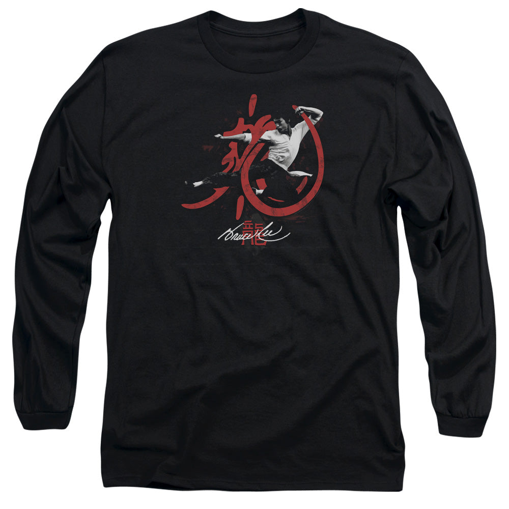 Bruce Lee - High Flying - Long Sleeve Adult 18/1 - Black T-shirt