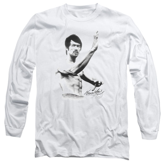 Bruce Lee - Serenity - Long Sleeve Adult 18/1 - White T-shirt