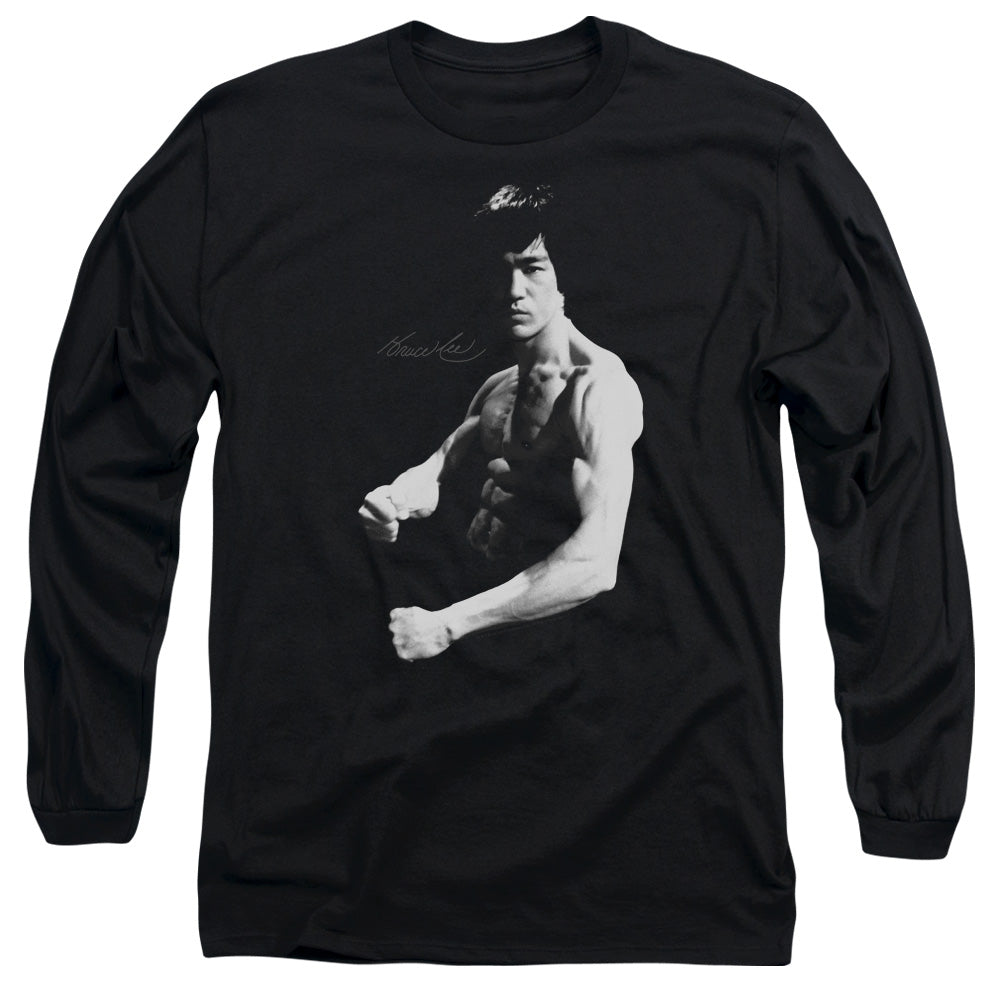 Bruce Lee - Stance - Long Sleeve Adult 18/1 - Black T-shirt