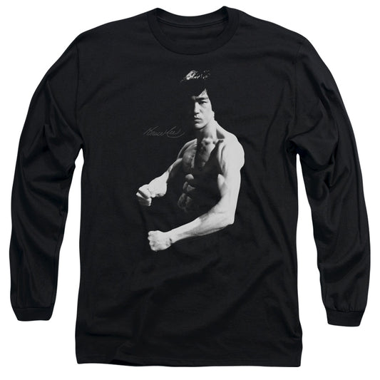 Bruce Lee - Stance - Long Sleeve Adult 18/1 - Black T-shirt
