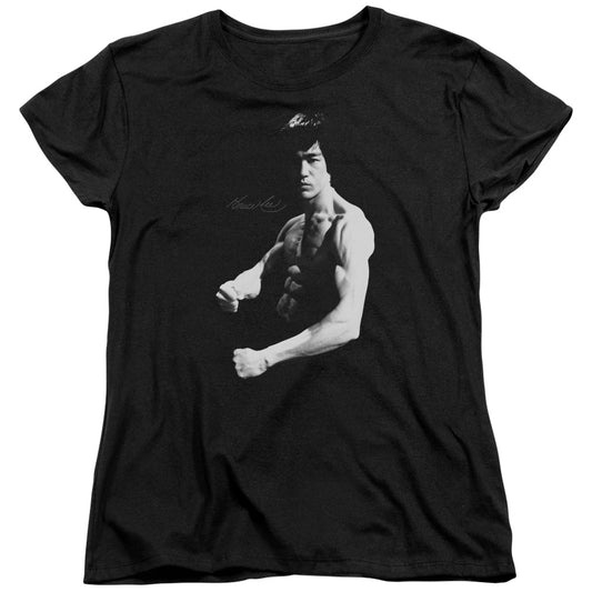 Bruce Lee - Stance - Short Sleeve Womens Tee - Black T-shirt