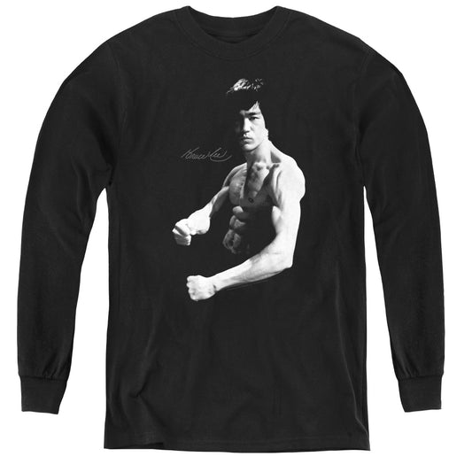 Bruce Lee - Stance - Youth Long Sleeve Tee - Black