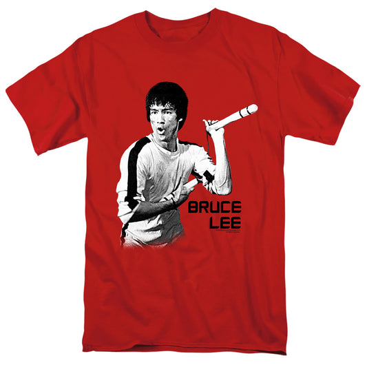 Bruce Lee - Nunchucks - Short Sleeve Adult 18/1 - Red T-shirt