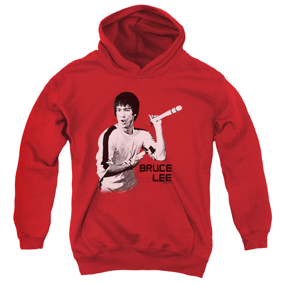 Bruce Lee - Nunchucks - Youth Pull-over Hoodie - Red