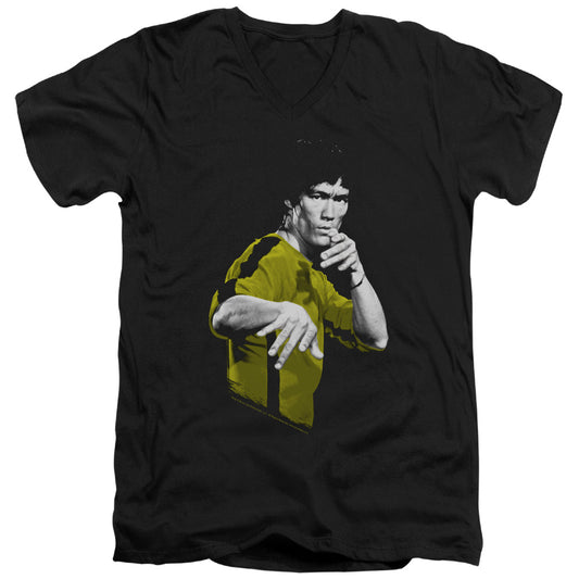 Bruce Lee - Suit Of Death - Short Sleeve Adult V-neck - Black T-shirt