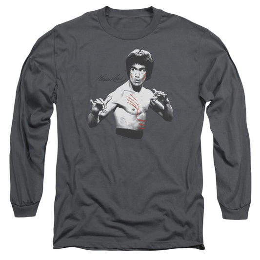 Bruce Lee - Final Confrontation - Long Sleeve Adult 18/1 - Charcoal T-shirt