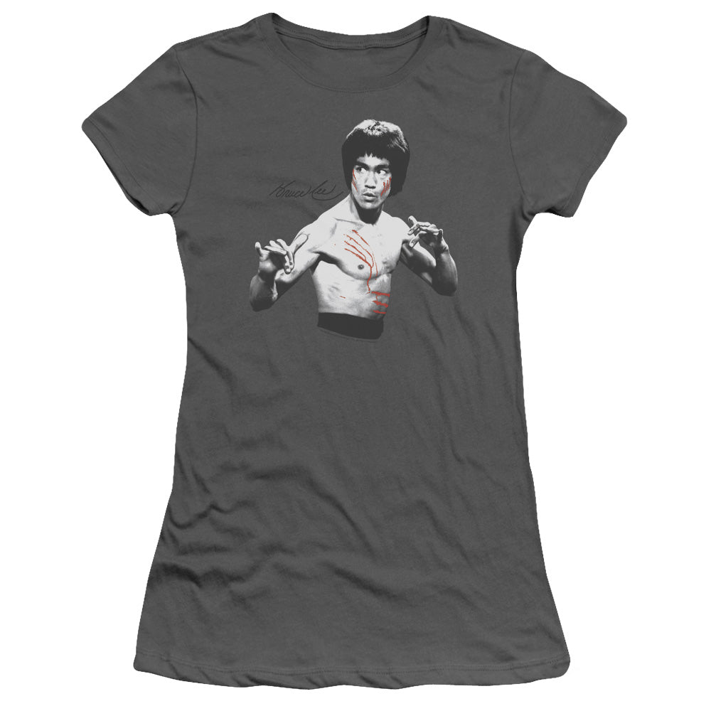 Bruce Lee - Final Confrontation - Short Sleeve Junior Sheer - Charcoal T-shirt