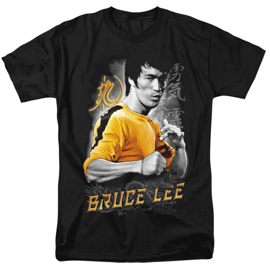 Bruce Lee - Yellow Dragon - Short Sleeve Adult 18/1 - Black T-shirt