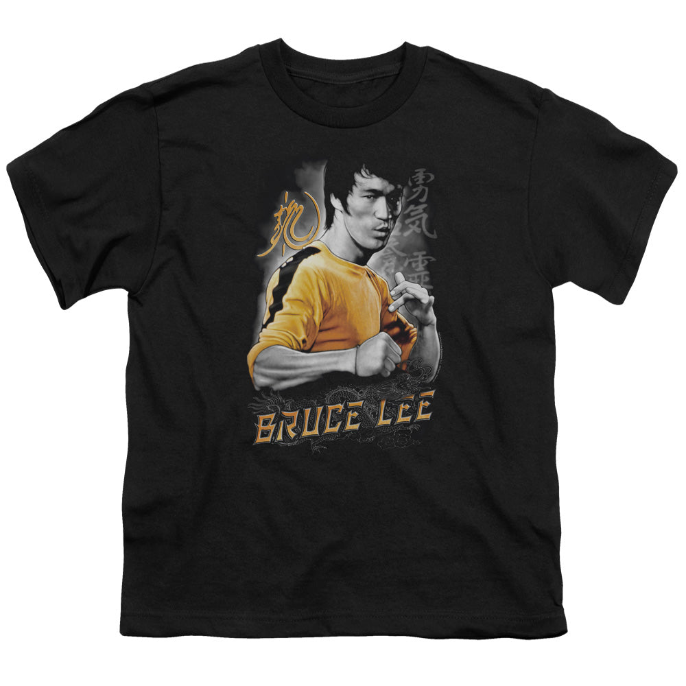 Bruce Lee - Yellow Dragon - Short Sleeve Youth 18/1 - Black T-shirt