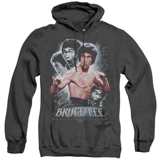 Bruce Lee - Inner Fury - Adult Heather Hoodie - Black