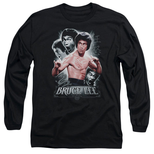 Bruce Lee - Inner Fury - Long Sleeve Adult 18/1 - Black T-shirt