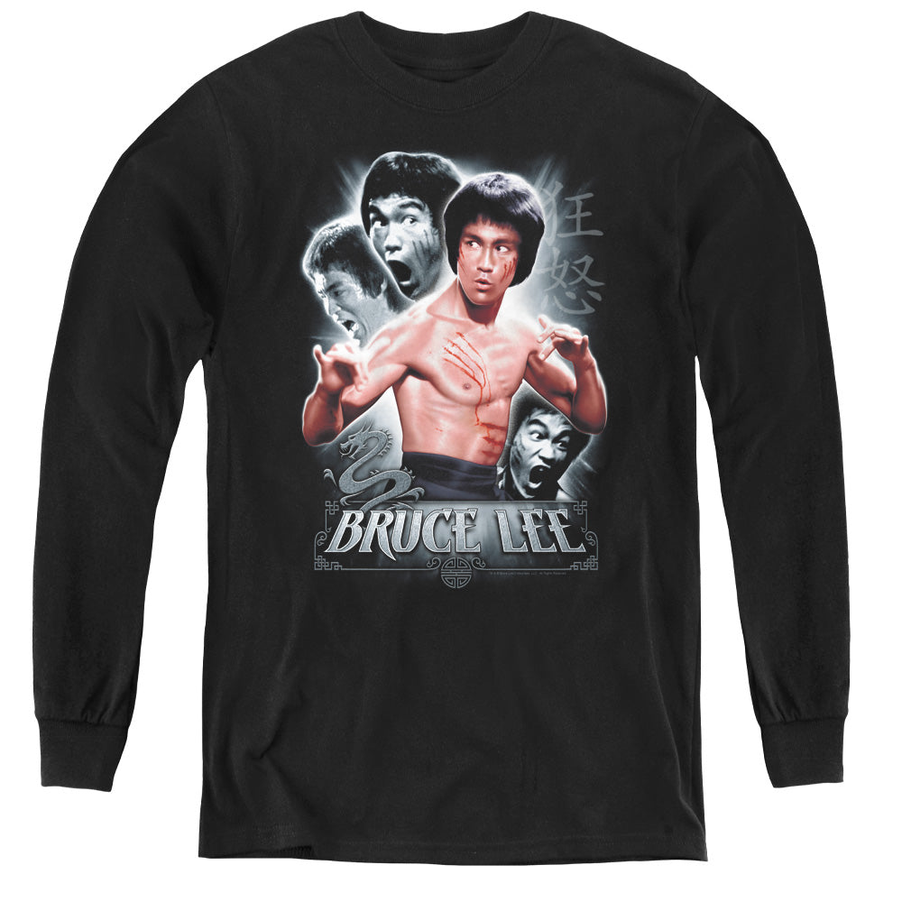Bruce Lee - Inner Fury - Youth Long Sleeve Tee - Black