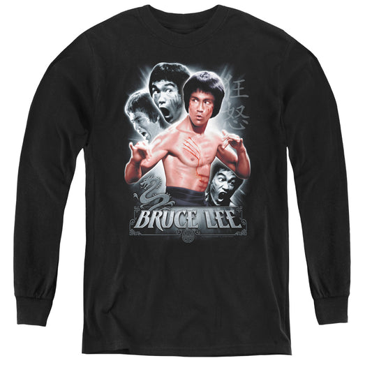 Bruce Lee - Inner Fury - Youth Long Sleeve Tee - Black