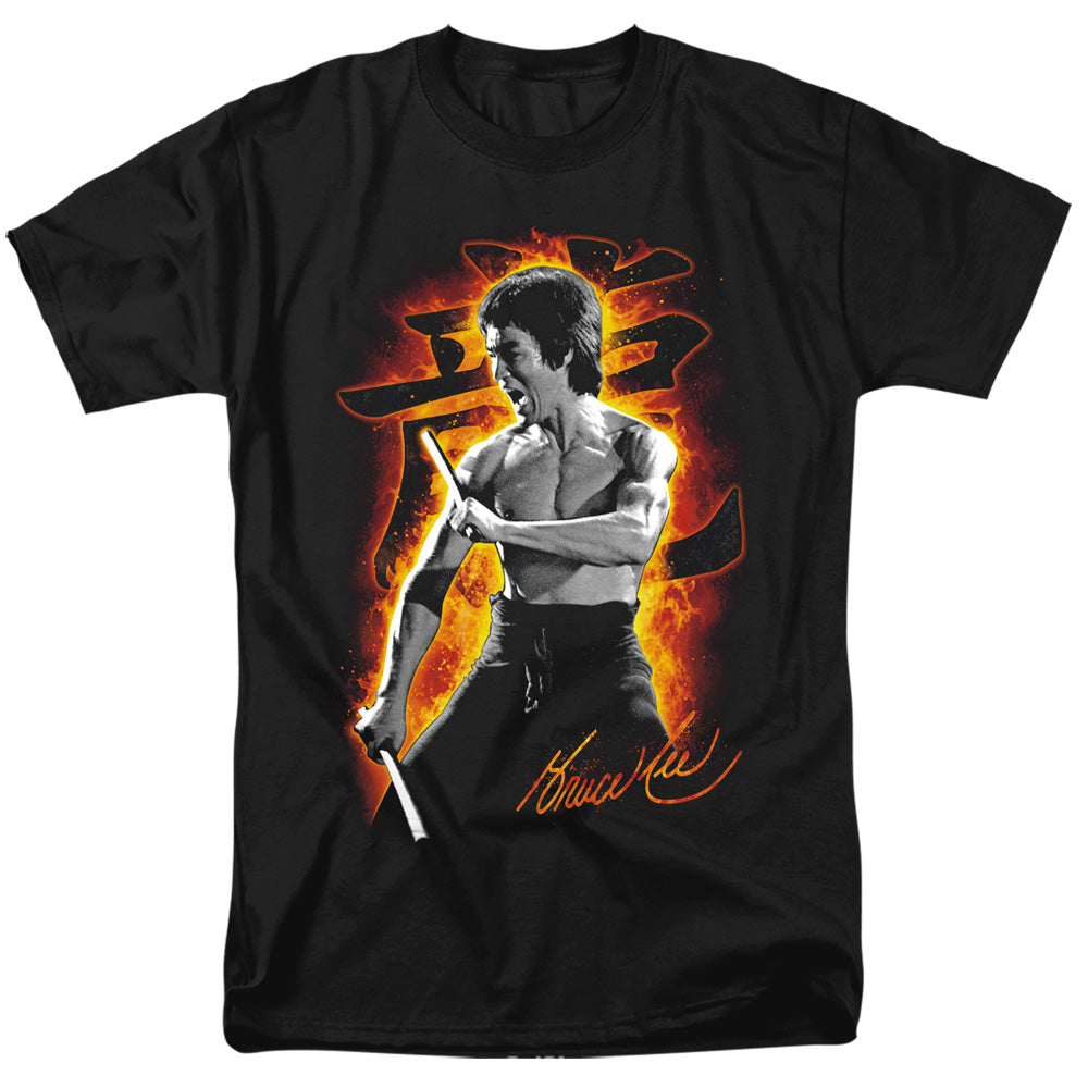 Bruce Lee - Dragon Fire - Short Sleeve Adult 18/1 - Black T-shirt