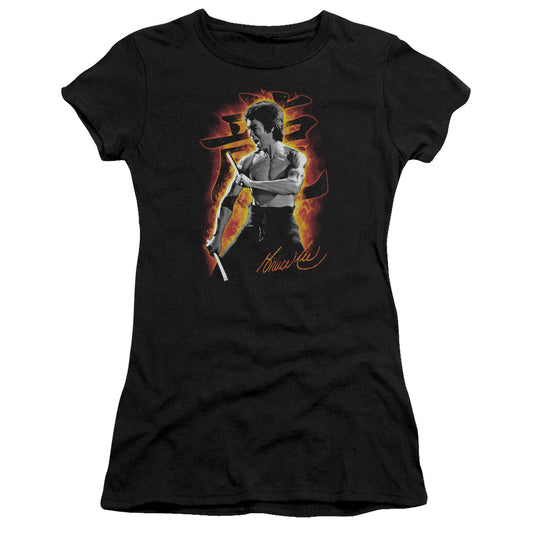 Bruce Lee - Dragon Fire - Short Sleeve Junior Sheer - Black T-shirt