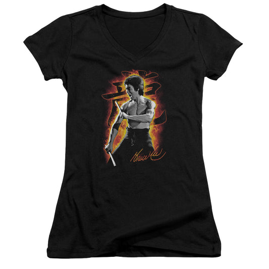 Bruce Lee - Dragon Fire - Junior V-neck - Black