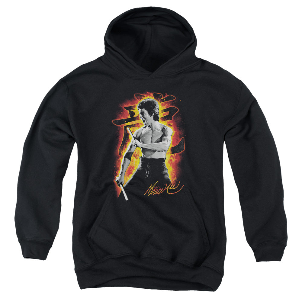 Bruce Lee - Dragon Fire - Youth Pull-over Hoodie - Black
