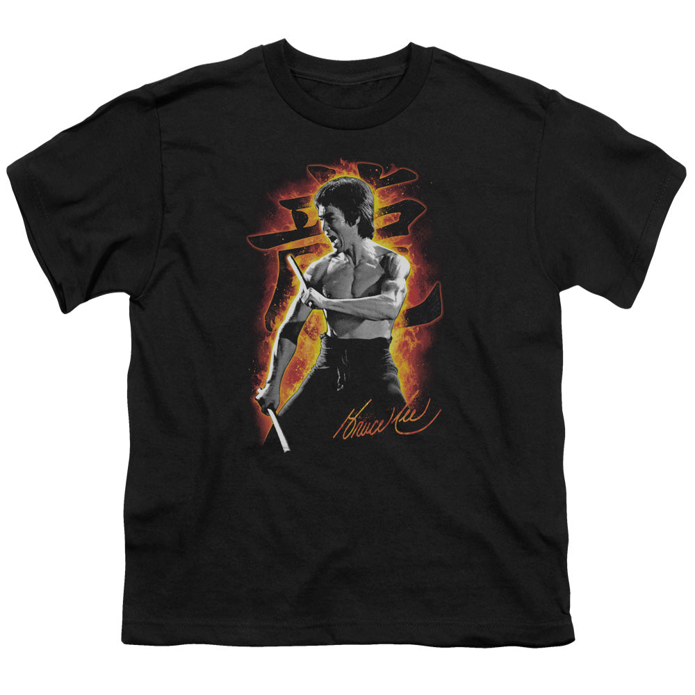 Bruce Lee - Dragon Fire - Short Sleeve Youth 18/1 - Black T-shirt