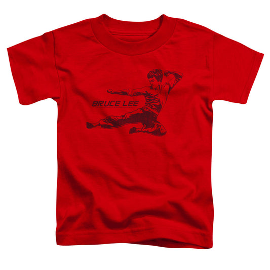 Bruce Lee - Line Kick - Short Sleeve Toddler Tee - Red T-shirt