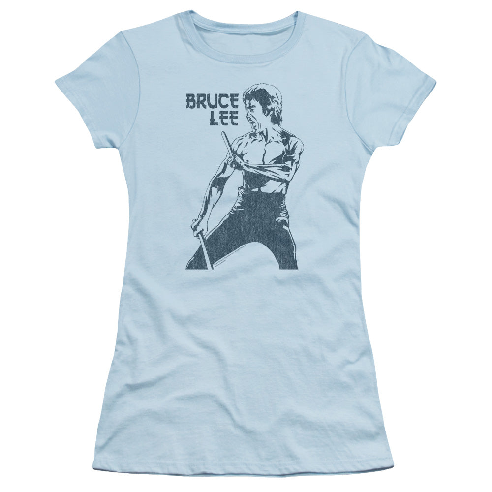 Bruce Lee - Fighter - Short Sleeve Junior Sheer - Light Blue T-shirt