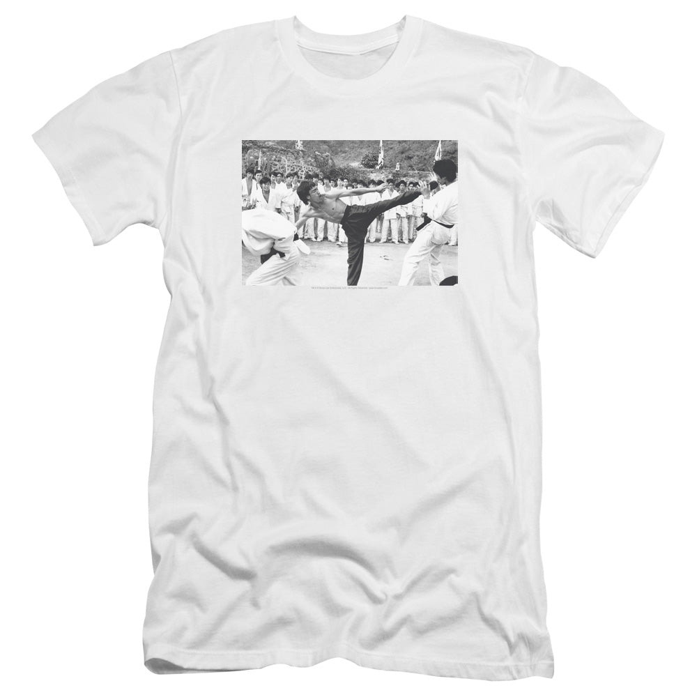 Bruce Lee - Kick To The Head-premuim Canvas Adult Slim Fit 30/1 - White