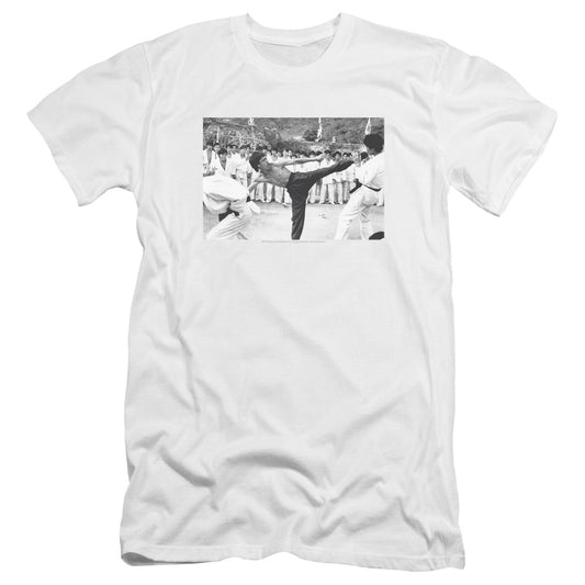 Bruce Lee - Kick To The Head-premuim Canvas Adult Slim Fit 30/1 - White