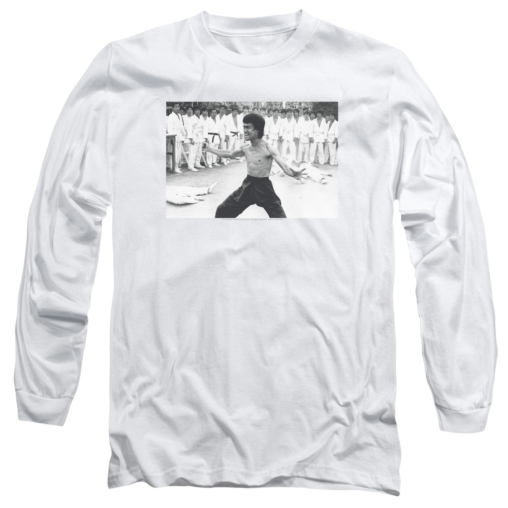 Bruce Lee - Triumphant - Long Sleeve Adult 18/1 - White T-shirt