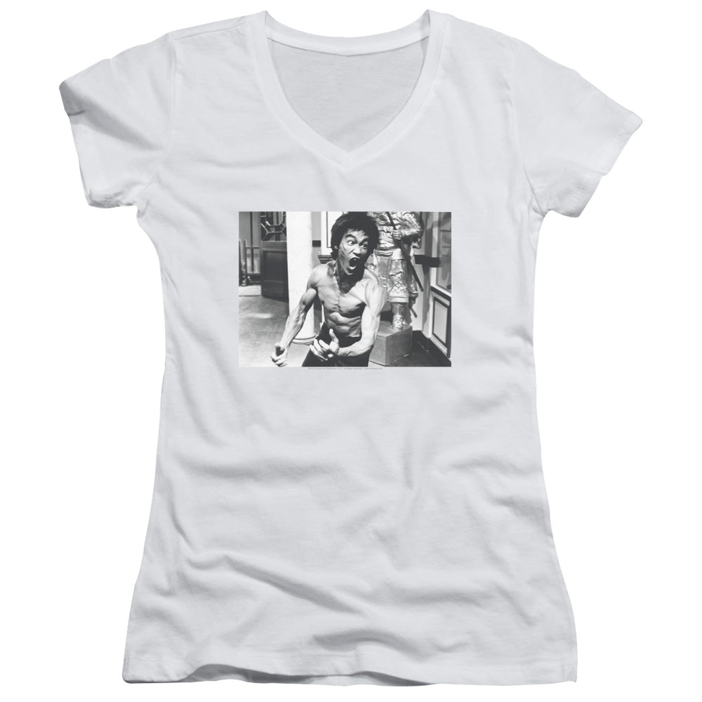 Bruce Lee Full Of Fury - Junior V-neck - White