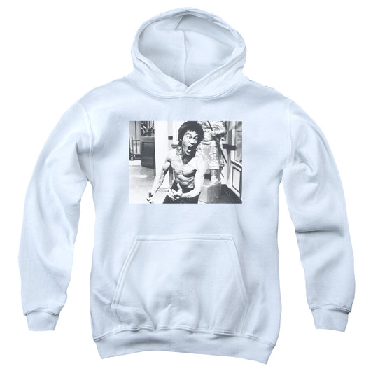 Bruce Lee Full Of Fury-youth Pull-over Hoodie - White