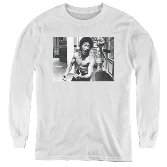 Bruce Lee - Full Of Fury - Youth Long Sleeve Tee - White