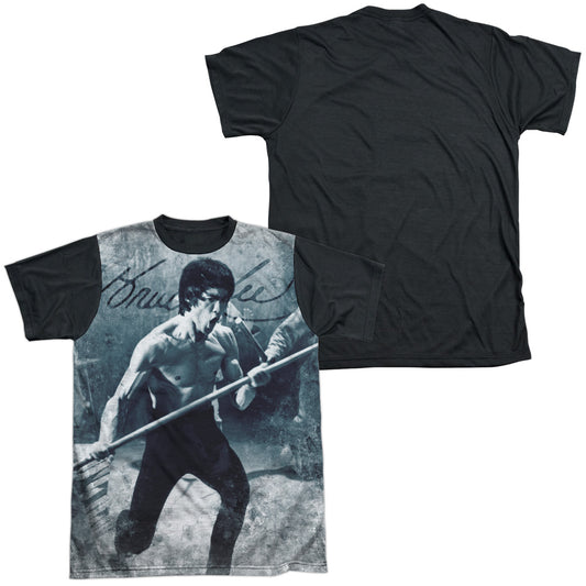 Bruce Lee - Whoooaa - Short Sleeve Adult White Front Black Back   - White T-shirt