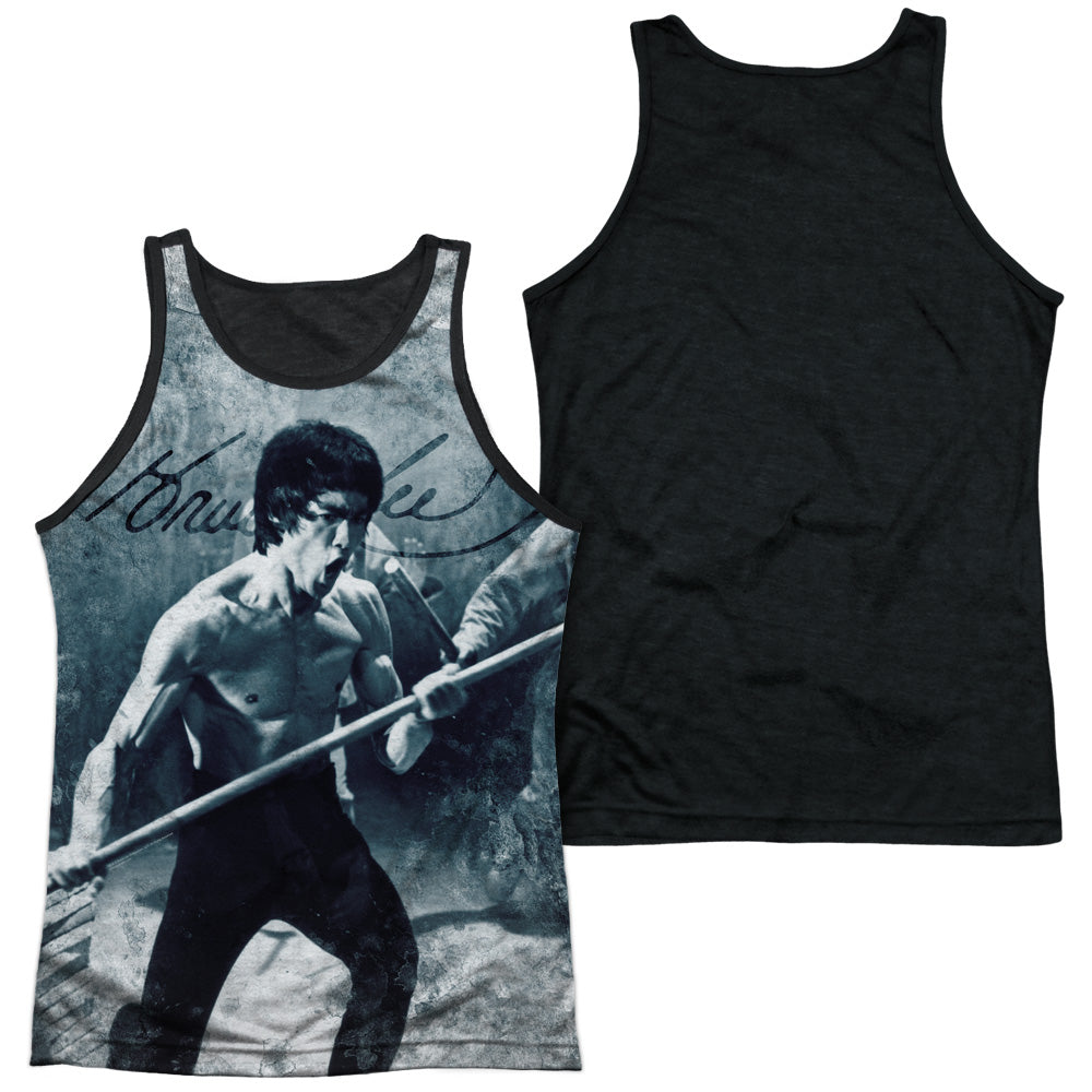 Bruce Lee - Whoooaa - Adult Poly Tank Top Black Back - White