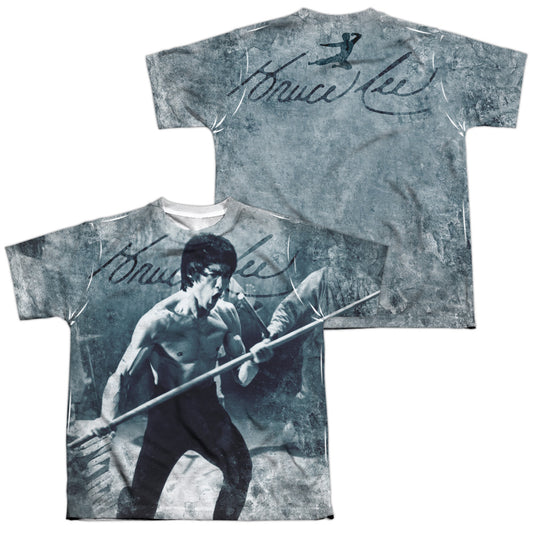 Bruce Lee - Whoooaa - Short Sleeve Youth Poly Crew - White T-shirt